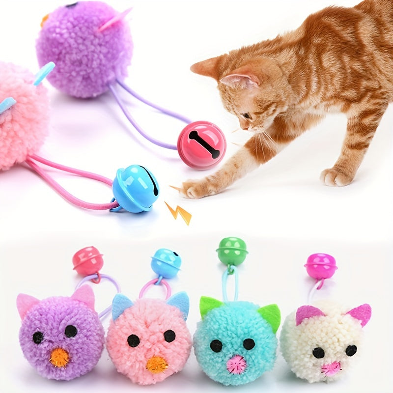 [Macaron Color Matching Cute Mouse] Pet Cat Toy Cute Mouse Shape Macaron Color Matching with Bell Sound Interactive Play Pet Supplies