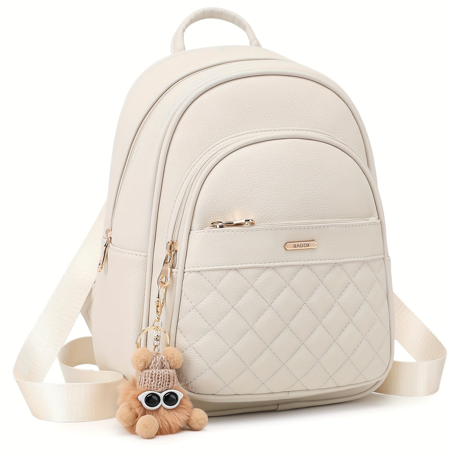 [Women'S Backpacks]High-Quality PU Quilted Mini Backpack | Three-Layer Zipper Closure · Large Capacity And Portable | Adjustable Shoulder Straps | Easy And Compact Urban Style | Suitable for Travel, Commuting, Campus
