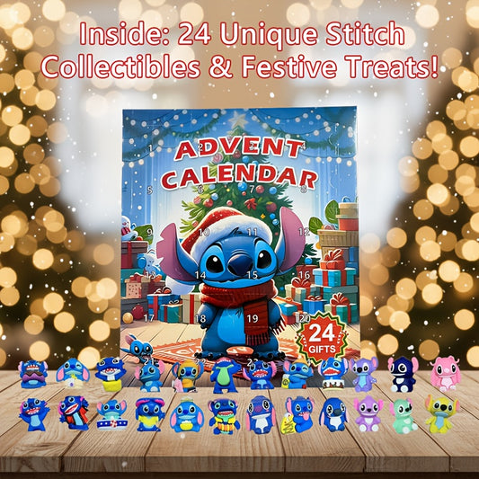 24pcs Stitch Halloween Advent Calendar 2025, Christmas Countdown Calendar with Mini Dolls, Small Anime Figure Models for Birthday Christmas Halloween Valentine's Day Gifts, Surprise Box for Boys And Girls, Back to School Gifts