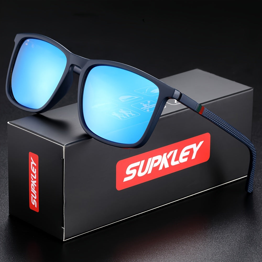 SUPKLEY Men'S Sports Sunglasses with Polarization, Lightweight Square Design, Comfortable Fit, Eyewear Accessory Comes with Original Packaging