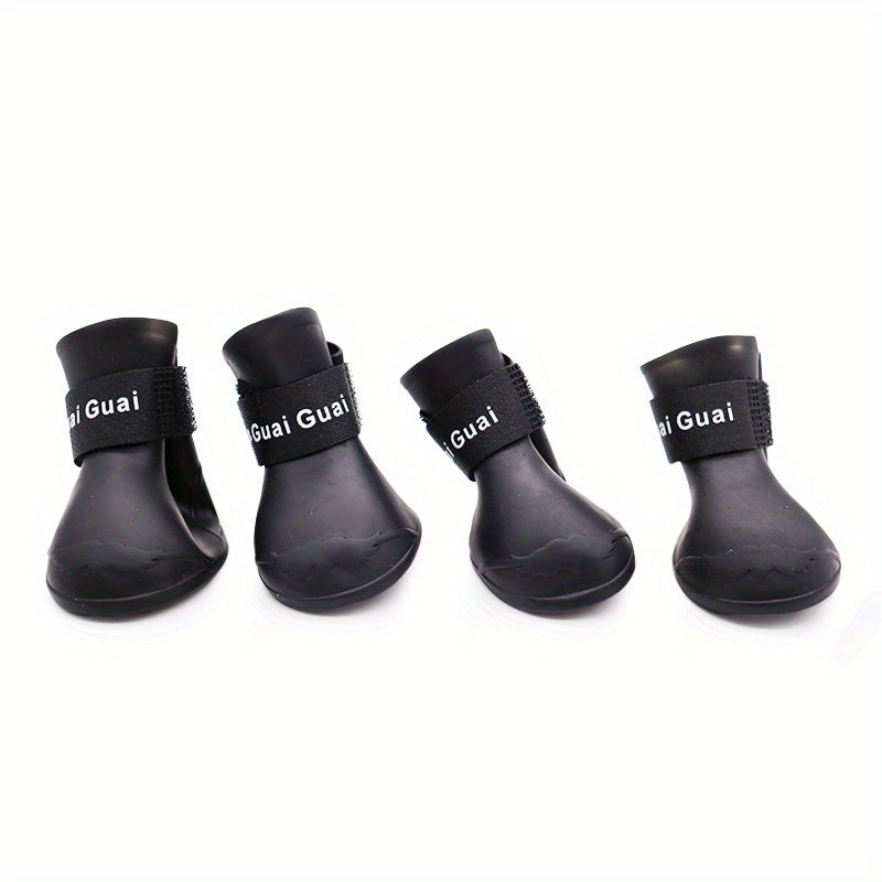 Pet silicone rain boots non-slip waterproof wear-resistant soft bottom can not drop dog shoes small dogs and cats Teddy rain boots