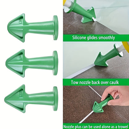 [Non-Electric Nozzles Set] 1/3pcs Plastic Caulk Gun Nozzles Set | Non-Electric, Ideal for Window and Door Sealing, No Battery Required