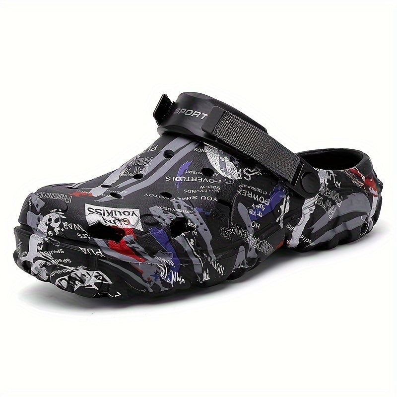Trendy Men'S Anti-Slip, Wear-Resistant, Lightweight, Breathable Hole Shoes, Closed-Toe Beach Sandals