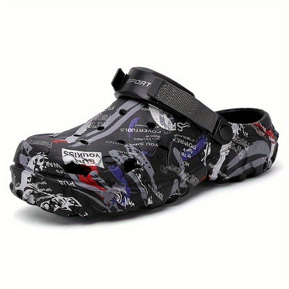 Trendy Men'S Anti-Slip, Wear-Resistant, Lightweight, Breathable Hole Shoes, Closed-Toe Beach Sandals