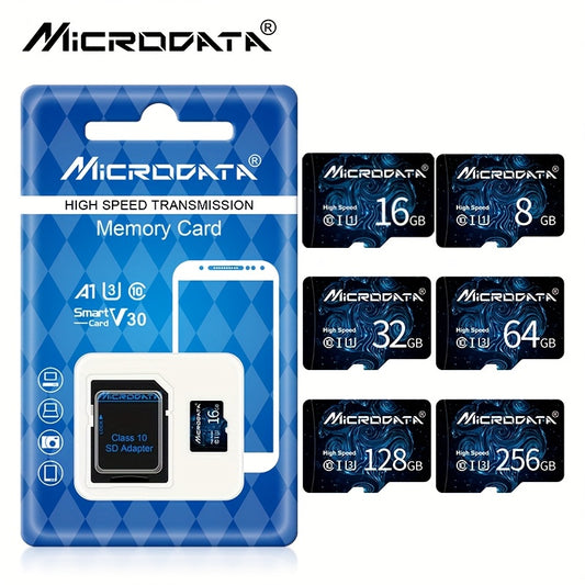 High-Speed U3 Micro TF Cards with SD Adapter | 8G, 16G, 32G, 64G, 128G, 256G Capacities, UHS-I, Suitable for 4K/120fps, Ideal for Mobile Phones, Cameras, Action Cameras, Car Music - Microdata Brand