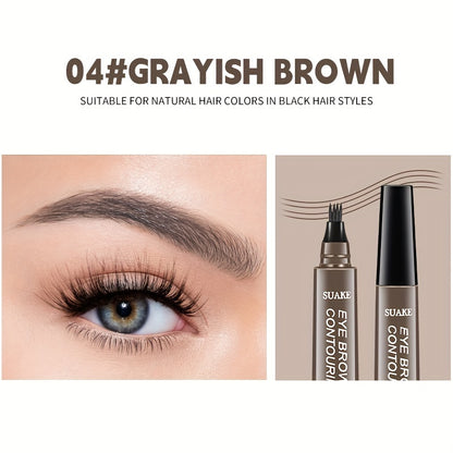 Water-Resistant Eyebrow Pen, Microblading Pencil Featuring a Four-Pronged Tip for Naturally Styled Brows (Available in Five Shades)