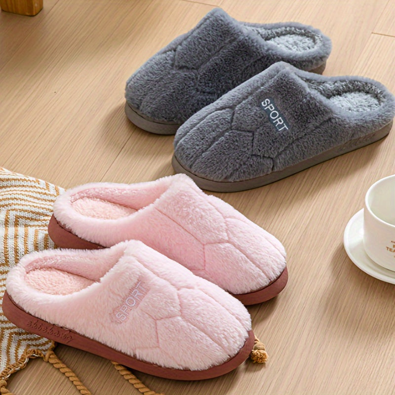 Indoor Household Thick-Soled Non-Slip Warm Slippers for Autumn And Winter, Women Shoes