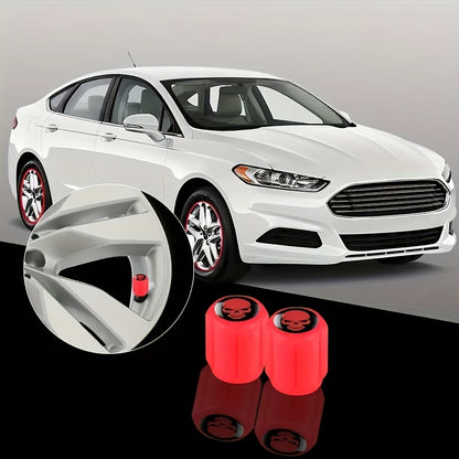 [Glowing Skull Valve Caps] 10 Glowing Fluorescent Skull Tire Valve Caps | Universal Car Wheel Accessories for SUVs, Bicycles, Trucks, Motorcycles