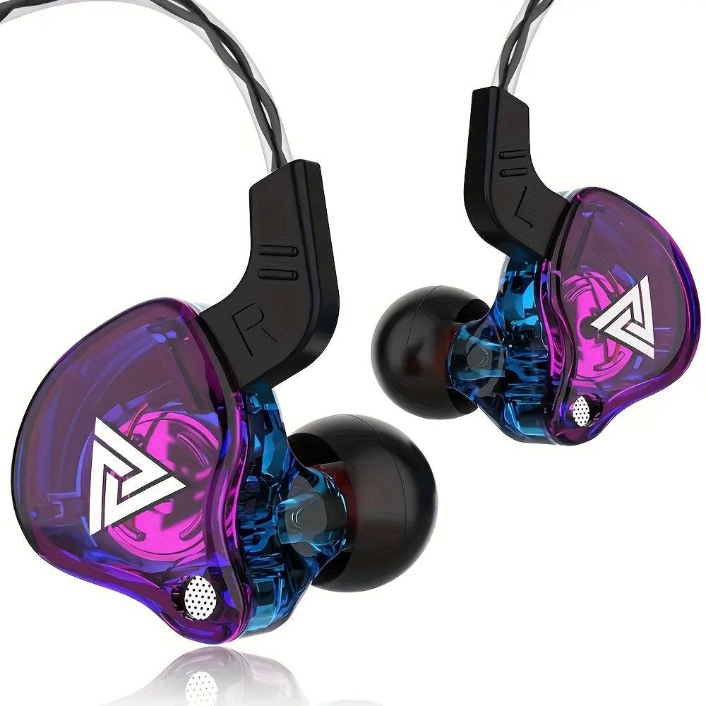 QKZ FiLe High-Fidelity In-Ear Headphones, Wired Earbuds with Microphone, Subwoofer Noise Cancelling, Gaming & Music Monitor, Durable Plastic, 120cm/47.24inch Cable, Vivid Color Design