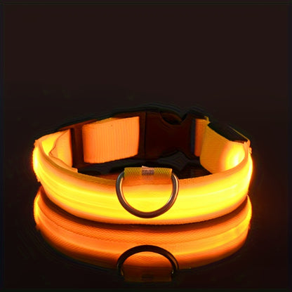 [LED Dog Collar] Battery LED nylon pet dog collar Dog light fluorescent collar pet supplies twinkle and glow at night