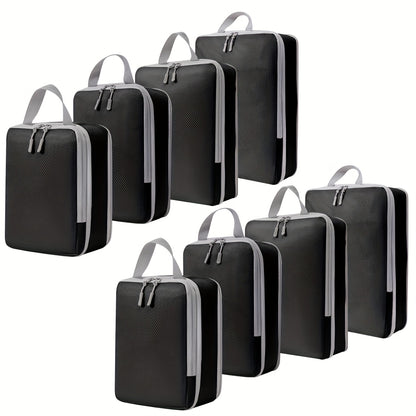 [Compression Packing Cubes] 4/8pcs Expandable Compression Packing Cubes | Travel Storage Bag Luggage Packing Organizers for Suitcases Backpack