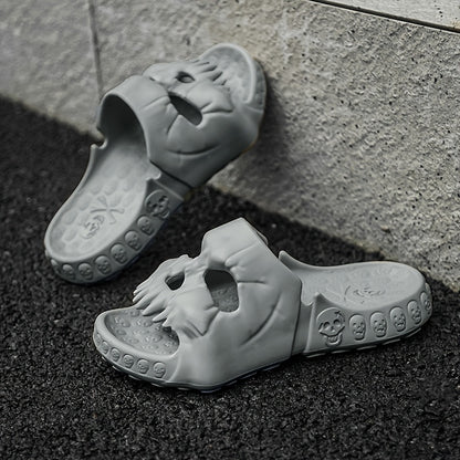 Fashionable And Stylish Couple'S Skull Slippers for Summer, Perfect for Halloween Parties And Casual Wear