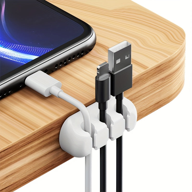 Strong Self-Adhesive Silicone Cable Organizers with 7, 5, And 3 Slots for Managing Cables, Featuring Cable Holders And Storage Boxes to Keep Your Wires Neat And Tidy!