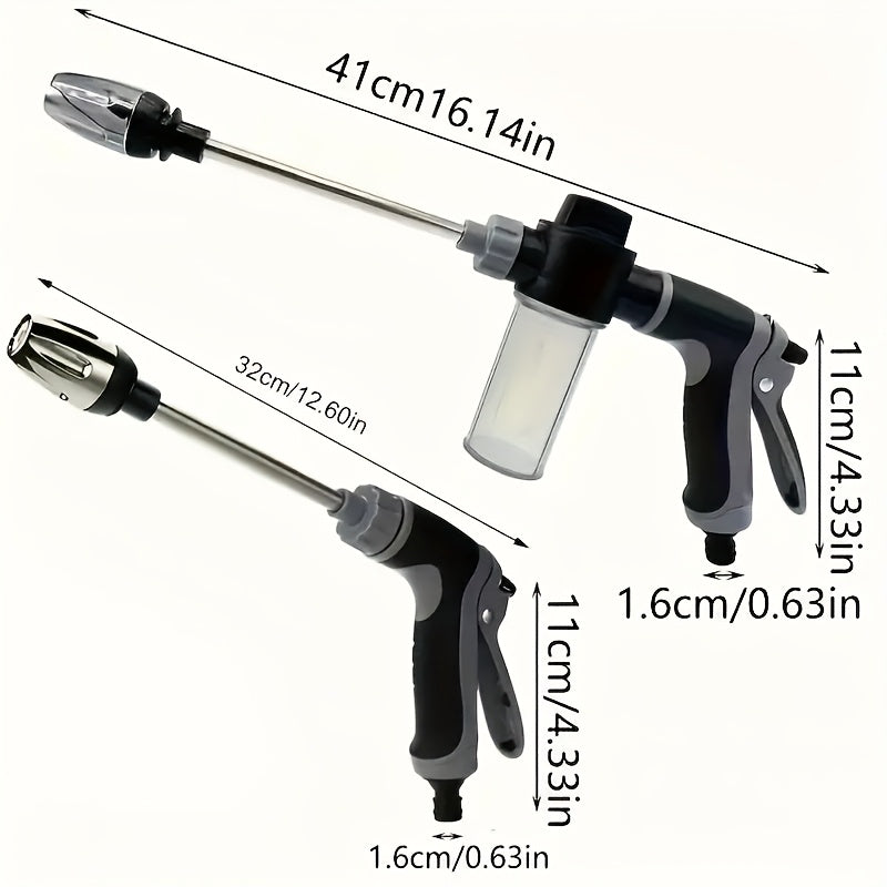 A Convenient 3/4-inch High-pressure Car Cleaning Water Gun, Garden Hose Nozzle, Garden Watering Hose Spray Head, Household Cleaning Tool, Long-handle Spray Gun