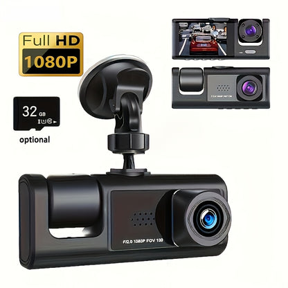 GYIOEUPT Dual Camera / 1080P Front & 480P Built-in Camera / Infrared Night Vision / 2 Inch IPS Screen / Wide Angle / Dual Lens / Universal Fit
