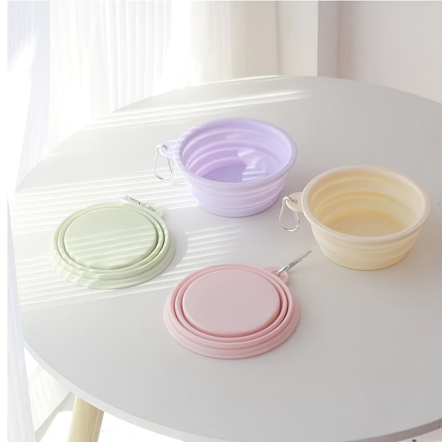 350ml Portable Pet Bowl - Foldable, Silicone, Hanging, Travel-Friendly Feeding & Drinking Solution for Cats & Dogs - Perfect for Outdoor Adventures & On-The-Go Pet Owners