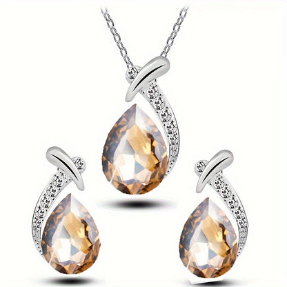 Elegant Imitation Mermaid Necklace And Earrings Set, Perfect for Weddings And Banquets, Consisting of Two Pieces Ideal for Holiday Gifts