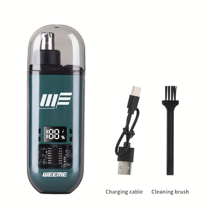 WEEME Men'S USB-Powered Ear & Nose Hair Trimmer with LCD Display, Rechargeable Battery, Ergonomic Design for Precise Trimming, Ideal Gift for Father'S Day, Birthday