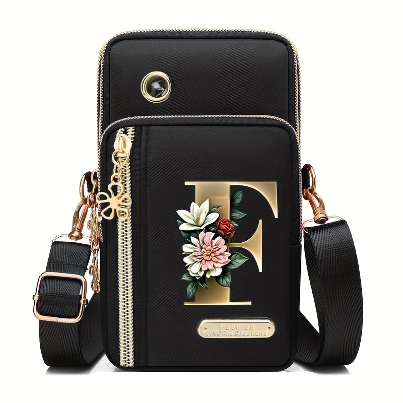 Flower Ben Letter Z Print Fashion Casual Shoulder Bag Crossbody Bag Coin Purse New Nylon Cloth New Mobile Phone Shoulder Bag Bag Women'S Bag