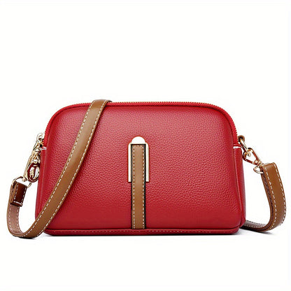 Crossbody Wallet-Purse, Shell Design with Zipper Closure, Handbag for Cash, Cards & Small Essentials, Multi-Color /Tan, Stylish Everyday & Special Occasion Accessory