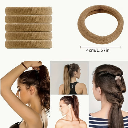 20/40 Solid Color Elastic Hair Bands, Highly Elastic, Stylish And Easy, Suitable for Ponytail Styling, Perfect for Women'S Daily And Casual Use, an Ideal Holiday Gift