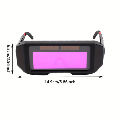 Auto Darkening Welding Glasses | Anti-Glare Lens, Solar-Powered & Battery-Powered, Ergonomic Design for Enhanced Visibility & Comfort, Durable Plastic Construction, Welding Accessories, Protective Eyewear, Comfortable Fit Goggles