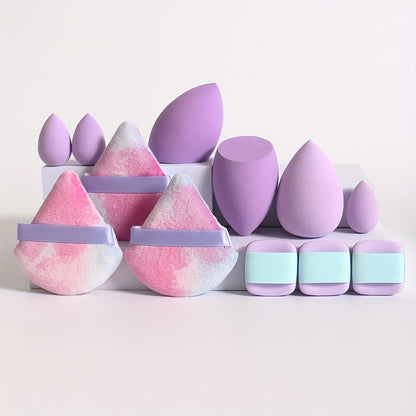 12pcs All-In-One Makeup Sponge Set, Consists of 3 Loose Powder Puffs, 3 Puffs, 3 Makeup Sponges And 3 Makeup Sponges. Foundation Blending Beauty Sponge, Liquid, Cream And Powder Flawless, Latex-Free Wet And Dry Dual-Use Foundation Makeup Cream