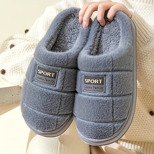 Men'S Slip-On Slippers - Thick Cushioned Sole for Indoor/Outdoor Use - Non-Slip EVA Outsole - Winter House Shoes - Cozy Home Footwear - Available in Wide Sizes - Easy-Clean Fabric Upper - Ideal for Cold Floors - Men'S Indoor/Outdoor Footwear, Plush Interi
