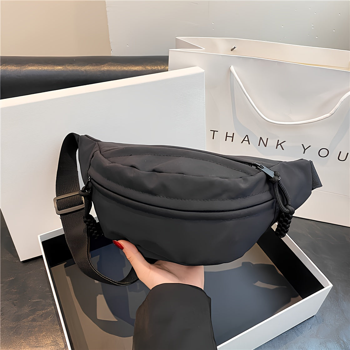 Korean-Style Minimalist Nylon Crossbody Bag, New Textured Shoulder Bag for Underarm Use, Small Chest Bag Or Waist Bag, Perfect As a Christmas Gift for Wife Or Girlfriend, Storage Pouch