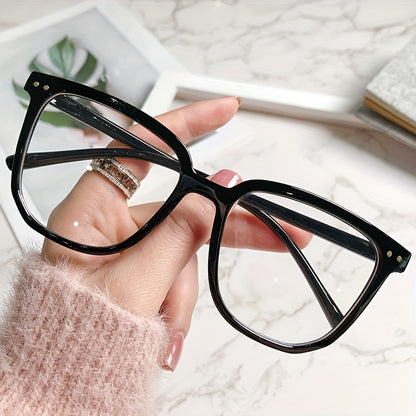 Unisex Square Blue Light Blocking Glasses, Suitable for Computers, TVs, and Phones, with Clear Lenses, Lightweight and Comfortable
