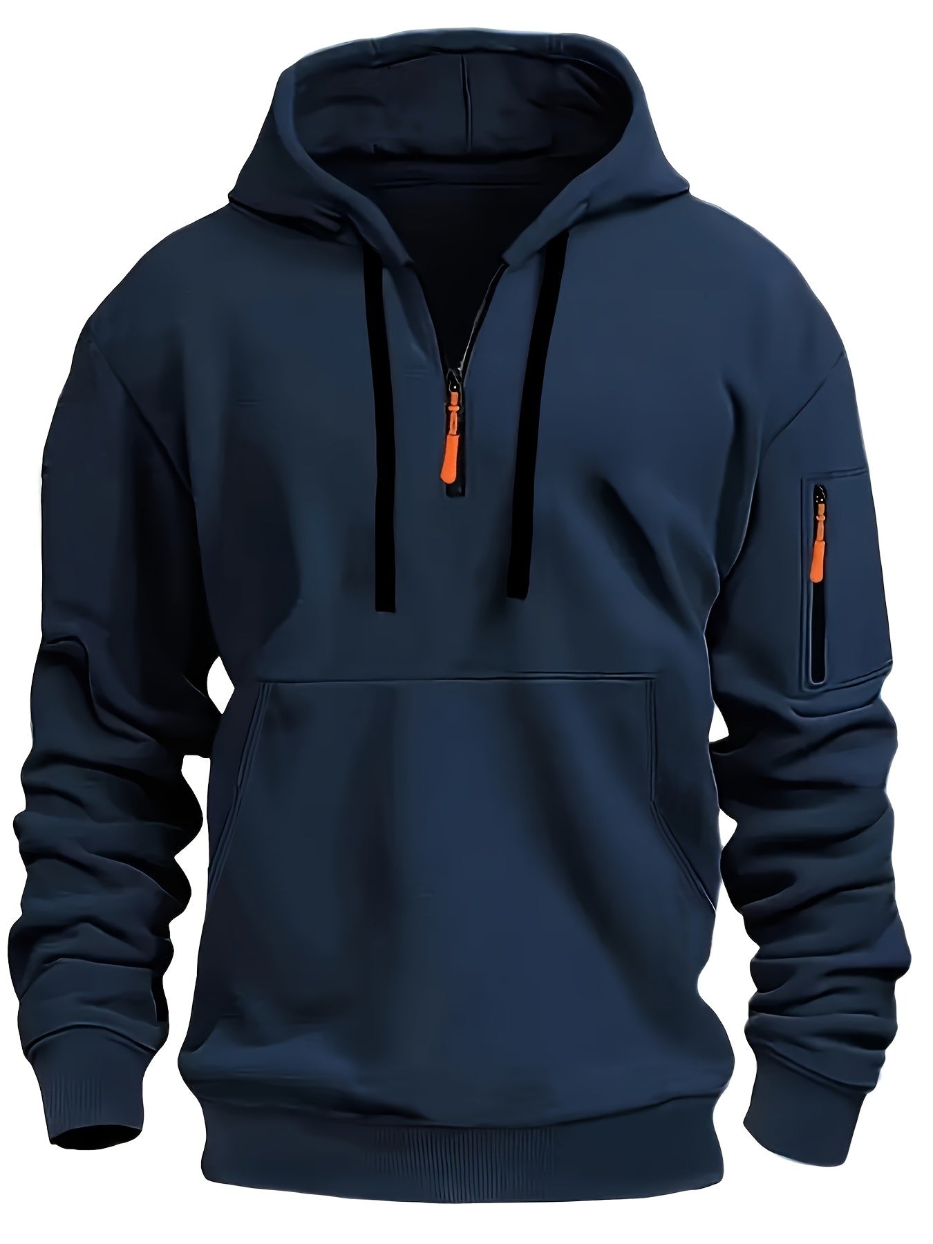 Men's Fashion Hoodie, European and American Style, Autumn-Winter, Outdoor Zipper Casual Sweatshirt