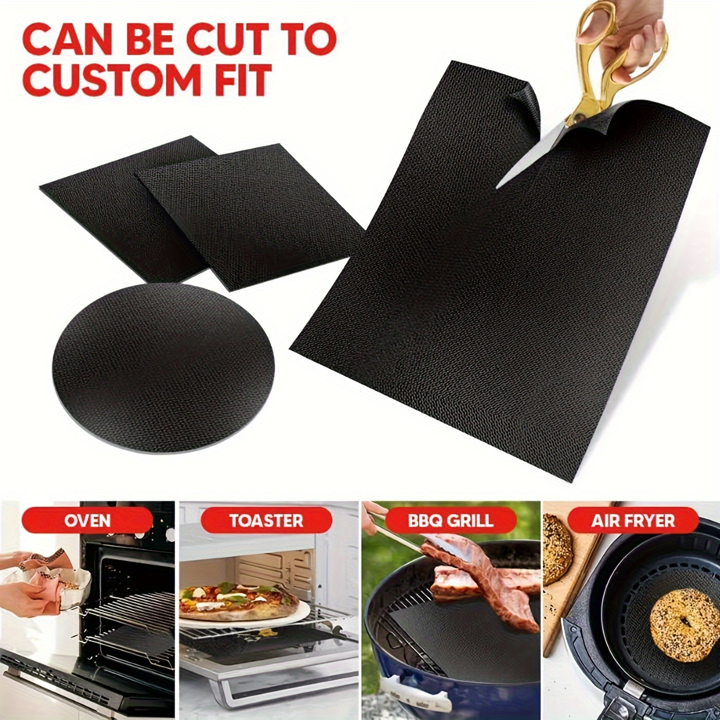 Durable Non-Stick Liners for The Base of Electric Ovens, Heavy-Duty And Reusable Mats Designed for Oven Bottoms, Suitable for Gas Grills And Bbqs, Perfect for Parties And Essential for Vacations