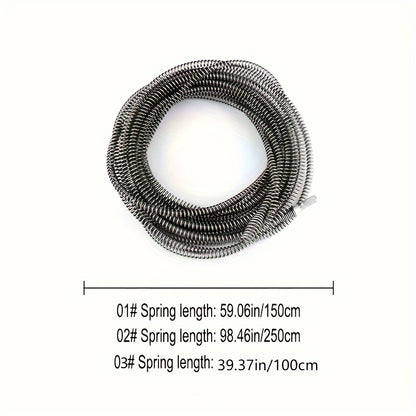 [Pipe Dredger Spring Tube] 1pc Household Electric Drill Pipe Dredger Accessories Spring Tube, Pipe Dredging Spring, Sewage Toilet Floor Drain Dredger, Cleaning Hair and Garbage That Clogs the Sewer. Kitchen, Bathroom, and Toilet Cleaning Supplies