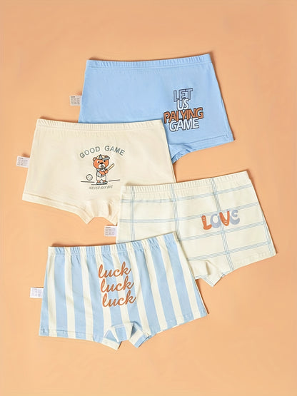 4-Pack Boys' Cartoon Print Briefs | All-Season Comfort, Regular Fit, Slight Stretch
