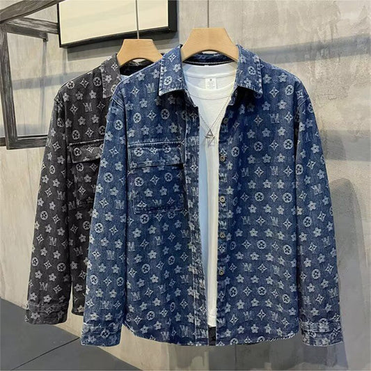 LV louis vuitton 2025 Spring and Autumn New Washed Denim Jacket Shirt Loose Casual Jacket Simple Men's and Women's Same Trendy Brand