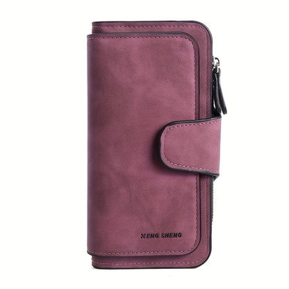 Multi Card Slots Retro Minimalist Short Wallet, Solid Color Clutch Credit Card Case