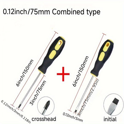 9003# Massage Handle Phillips Cross Industrial Grade Screwdriver with Magnetic Home Repair Tool 2pcs