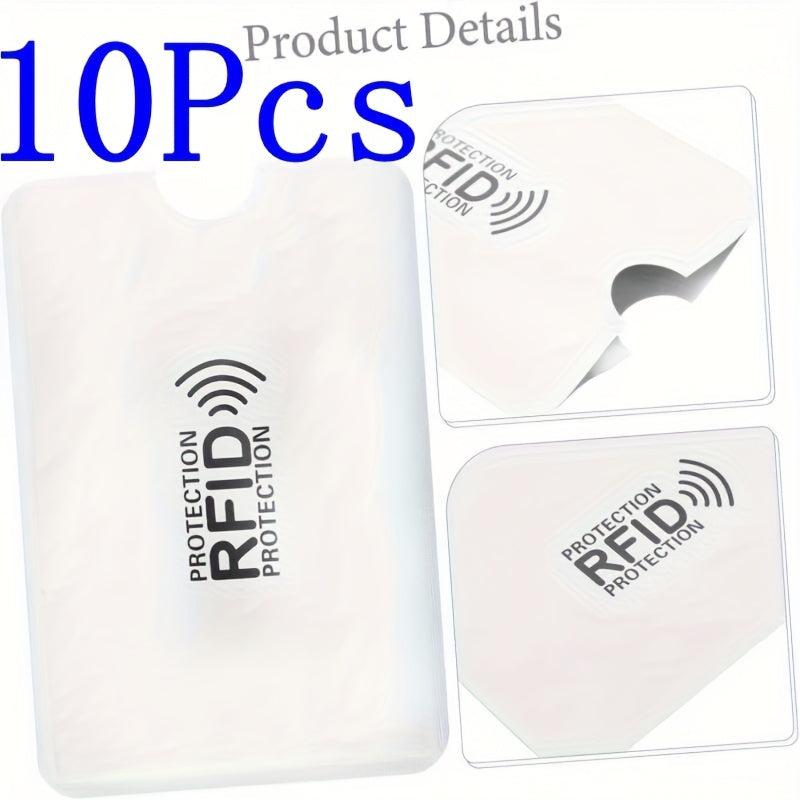 [RFID Blocking Sleeves] High Quality 1/5/10/20/30/50pcs RFID Blocking Sleeves | RFID Card Holder, Credit Card Sleeves Set, Secure Sleeve, Portable Durable RFID Card Sleeves for Women Men Wallet (Silvery)
