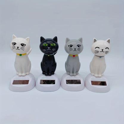 Car Decoration Solar Energy Decoration Shaking Head Doll Cartoon Cat Shape Decoration Gift Creative Interior Automotive Products