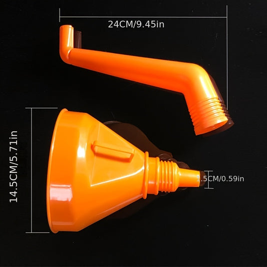 Plastic Oil Funnel 145mm with Bent Handle, Filtered Bent Handle Oil Funnel for Tractors, Diesel Engines, Generators, Motorcycles and Cars Refueling, Engine Oil Filling Tool, Vehicle Maintenance Accessories