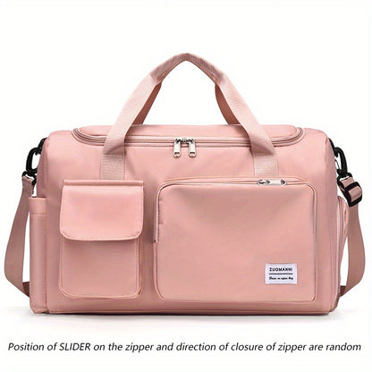Unisex Large Capacity Travel Bag Luggage Nylon Sports Gym Tote Bags for Women Weekender Overnight Duffle Bag with Shoe Compartment