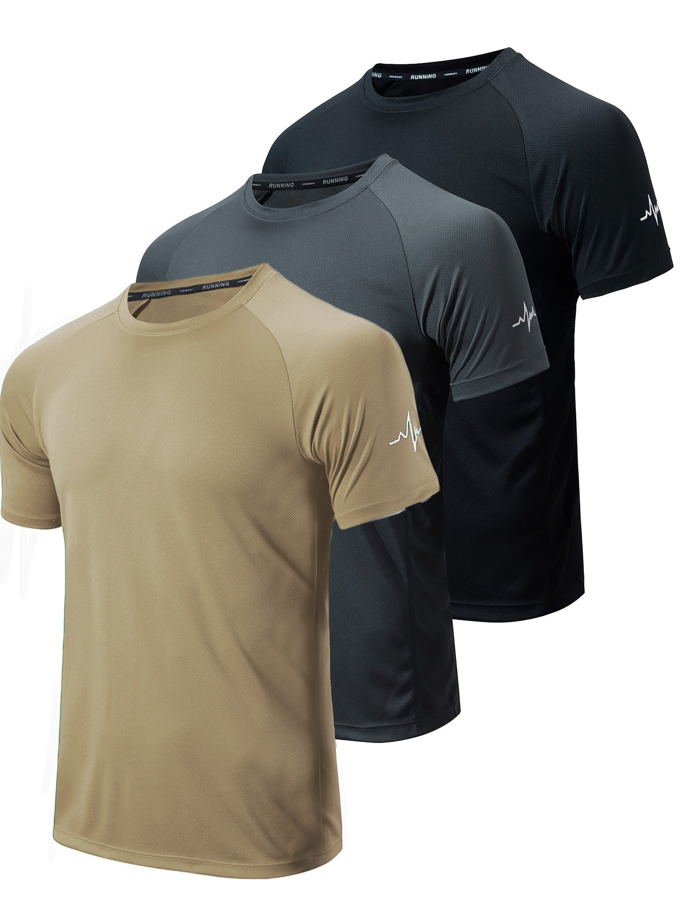 3pcs Compression Shirts Men Short Sleeve Athletic Moisture Wicking Baselayer Undershirt Gear Tshirt for Sports Workout