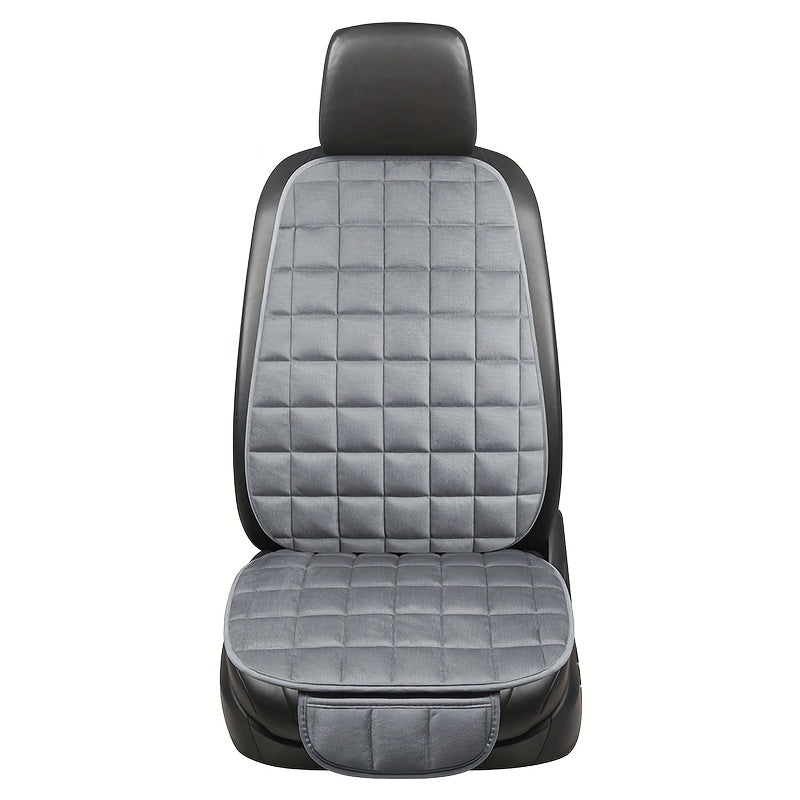 2pcs Car Seat Cushion Set, [Autumn And Winter Car Essentials] Soft Plush Car Seat Cover with Storage Pockets, Comfortable Driving, Universal Car Interior Additions Memory Foam Seat Cushion