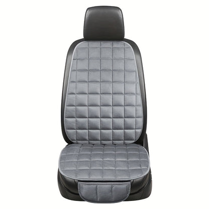 2pcs Car Seat Cushion Set, [Autumn And Winter Car Essentials] Soft Plush Car Seat Cover with Storage Pockets, Comfortable Driving, Universal Car Interior Additions Memory Foam Seat Cushion