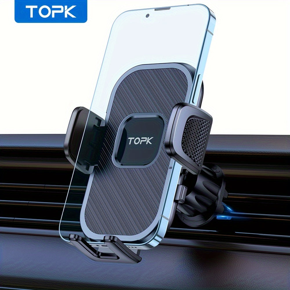 TOPK Car Phone Holder Mount for Car Air Vent, Hook Clip 360° Rotation Phone Mount for Cellphones, Dashboard Mount, ABS Material, Non-Waterproof, Adjustable Shape, Car Accessorie