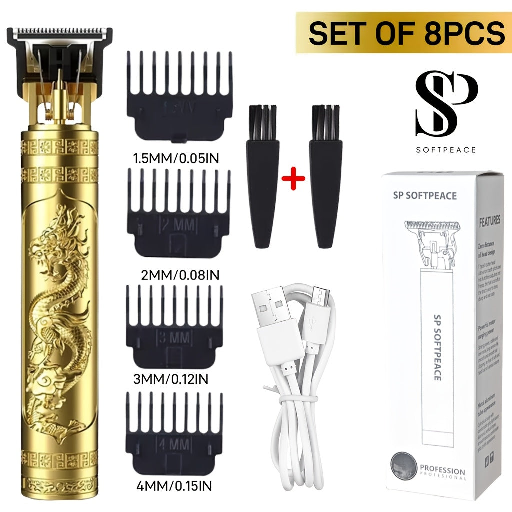 [USB Rechargeable Hair Trimmer] Professional Hair Clipper and Beard Trimmer for Men - USB Rechargeable Lithium Battery, 4 Attachments, Ergonomic Design with Adjustable Comb, Ideal for Grooming and Styling, Hair Trimmer for Men