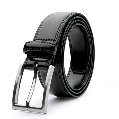 [Classic Leather Belt] Classic & Fashion Men's Leather Belt | Single Prong Buckle for Jeans, Pants, Work & Business - Gift for Dad & Husband