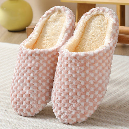 Women's Indoor Plush Lined Flat Slippers, Warm & Comfy Closed Toe Slides Shoes, House Non-slip Shoes
