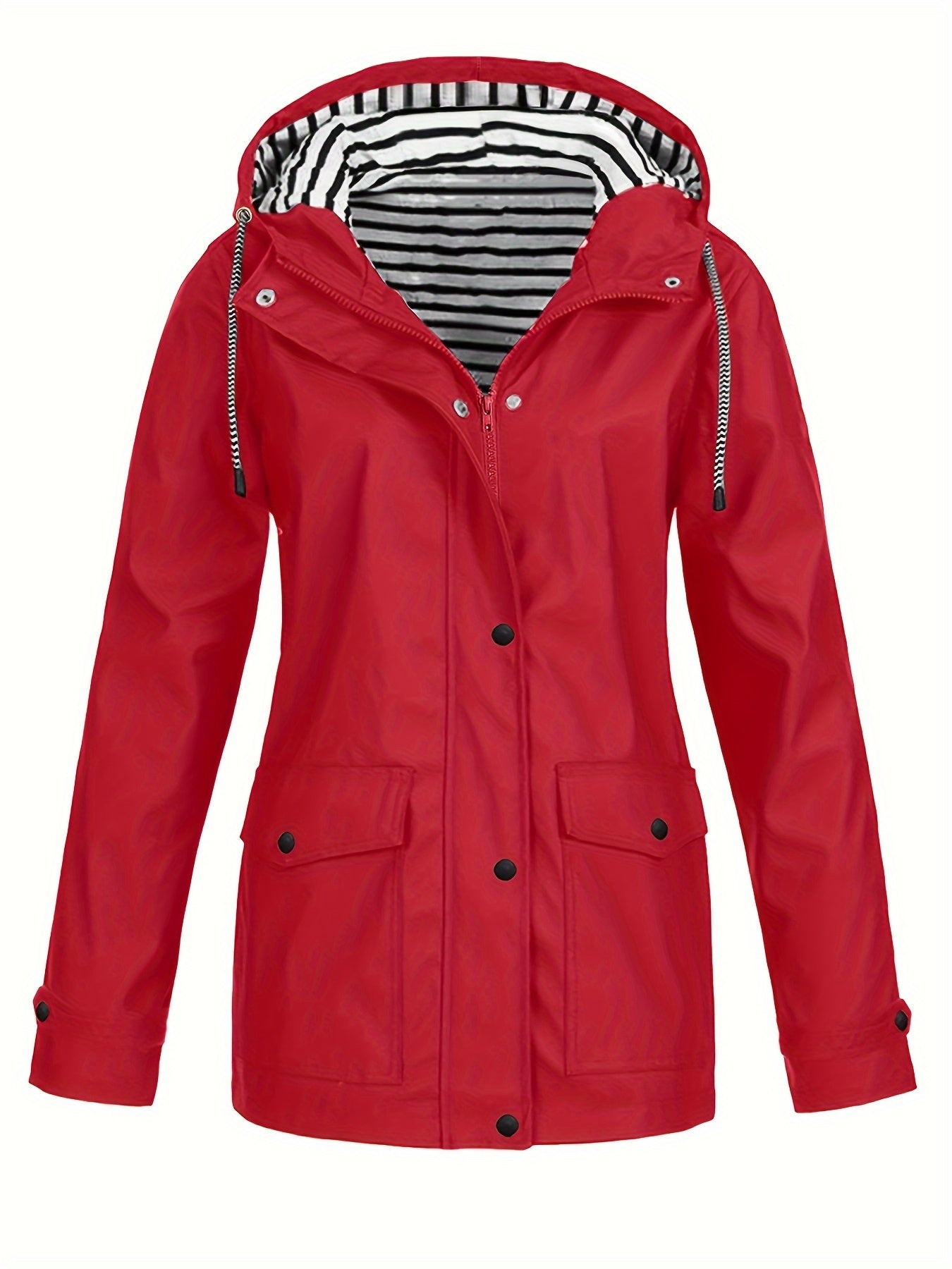 Women'S Hooded Long Sleeve Solid Color Casual Jacket | Fashionable and Versatile with and Pockets