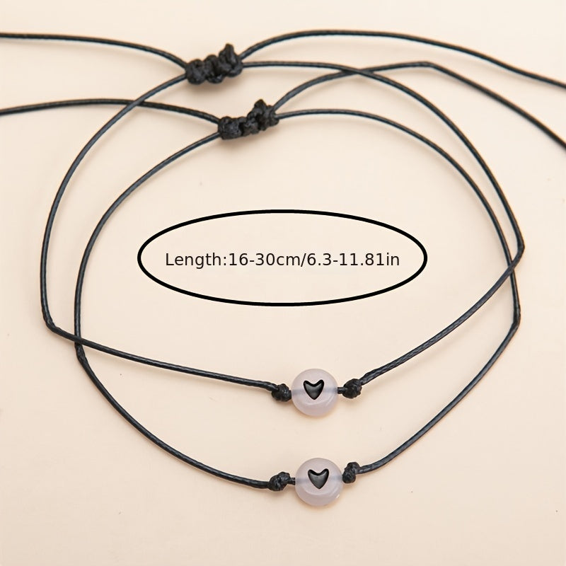 2pcs Luminous Love Handmade Braided Bracelets